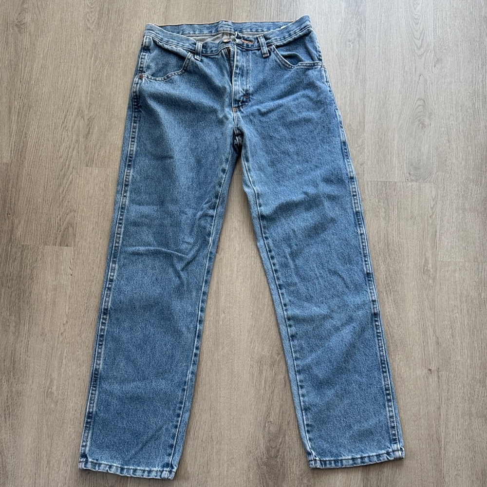 Rustler Men's Straight Blue Jeans